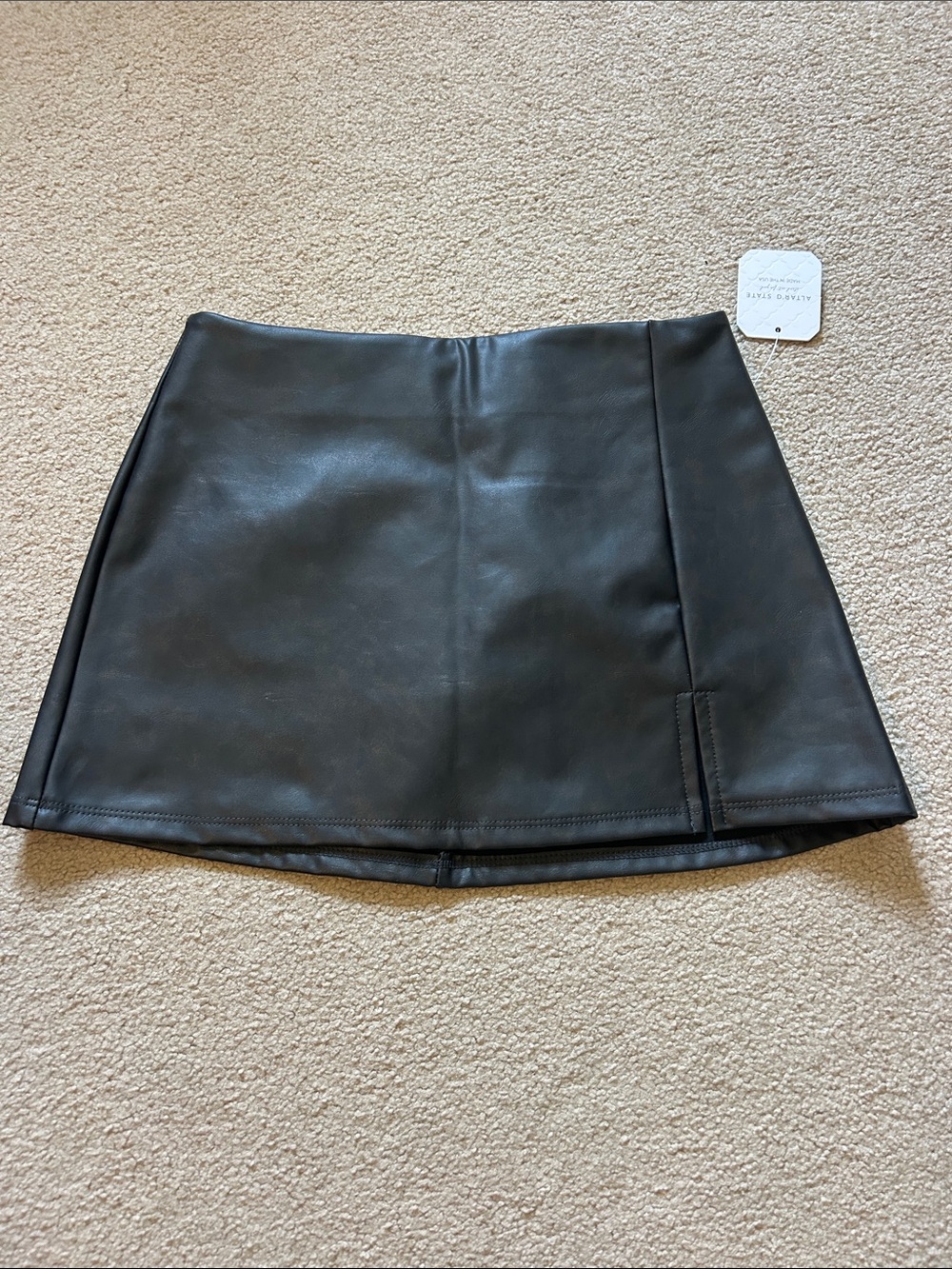 NWT Altard state darkfake leather mini skirt